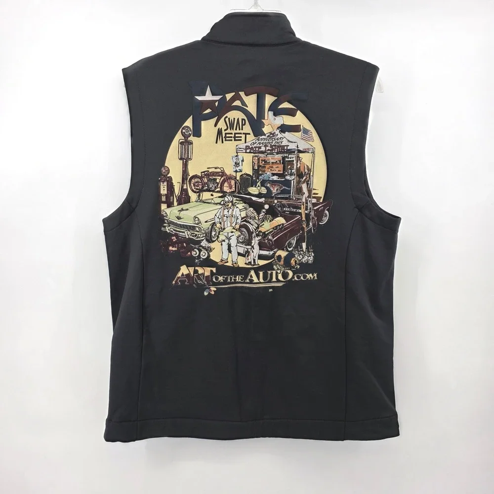 Callaway Mens XL Black Weather Series Golf Vest Pate Swap Meet Art of the Auto